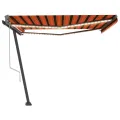 Auvent automatique capteur de vent/LED 400x300 cm Orange/marron