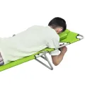 Chaise longue avec coussin de tête acier enduit de poudre vert