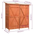 Abri à outils de jardin 136x75x160 cm Bois de sapin massif