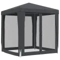Tente de fête avec 4 parois latérales en maille Anthracite 2x2m