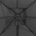 Parasol de jardin en porte-à-faux avec double toit anthracite