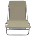 Chaises longues pliables lot de 2 Acier et tissu Taupe