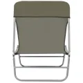 Chaises longues pliables lot de 2 Acier et tissu Taupe