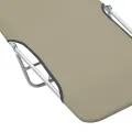 Chaises longues pliables lot de 2 Acier et tissu Taupe