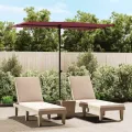 Parasol de jardin et mât en aluminium 2x1,5 m rouge bordeaux
