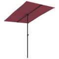 Parasol de jardin et mât en aluminium 2x1,5 m rouge bordeaux