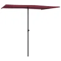 Parasol de jardin et mât en aluminium 2x1,5 m rouge bordeaux