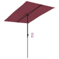 Parasol de jardin et mât en aluminium 2x1,5 m rouge bordeaux