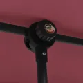 Parasol de jardin et mât en aluminium 2x1,5 m rouge bordeaux