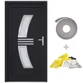 Porte d'entrée anthracite 108x200 cm PVC