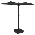 Parasol de jardin à double tête avec LED anthracite 316x240 cm