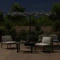 Parasol de jardin à double tête avec LED anthracite 316x240 cm