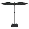 Parasol de jardin à double tête avec LED anthracite 316x240 cm