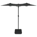 Parasol de jardin à double tête avec LED anthracite 316x240 cm