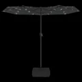 Parasol de jardin à double tête avec LED anthracite 316x240 cm