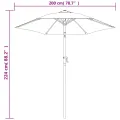 Parasol Bleu 200x224 cm Aluminium