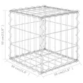 Lit surélevé cube à gabion Fil d'acier 30x30x30 cm