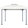 Tonnelle avec guirlande lumineuse LED 300x300cm Crème Aluminium