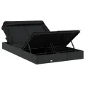 Transat 2 places avec toit pliable noir 213x118x97 cm