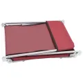 Chaises longues pliables lot de 2 Acier et tissu Rouge