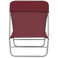 Chaises longues pliables lot de 2 Acier et tissu Rouge