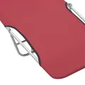 Chaises longues pliables lot de 2 Acier et tissu Rouge