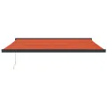Auvent rétractable orange et marron 4,5x3 m tissu et aluminium