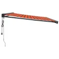 Auvent rétractable orange et marron 4,5x3 m tissu et aluminium