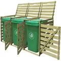 Abri pour poubelle triple 240 L Bois imprégné