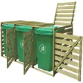 Abri pour poubelle triple 240 L Bois imprégné
