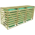 Abri pour poubelle triple 240 L Bois imprégné