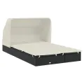 Transat 2 places avec toit pliable noir 213x118x97 cm