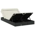 Transat 2 places avec toit pliable noir 213x118x97 cm