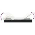 Transat 2 places avec toit pliable noir 213x118x97 cm