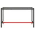 Cadre de banc de travail Noir et rouge mat 140x50x79 cm Métal