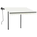 Auvent manuel rétractable avec LED 3,5x2,5 m Crème