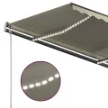 Auvent manuel rétractable avec LED 3,5x2,5 m Crème