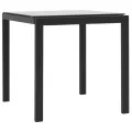 Chaise longue 2 pcs et table Résine tressée et textilène Noir