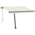 Auvent manuel rétractable avec LED 350x250 cm Crème