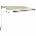 Auvent manuel rétractable avec LED 350x250 cm Crème