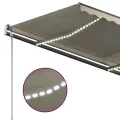 Auvent manuel rétractable avec LED 350x250 cm Crème