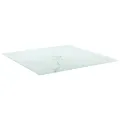 Dessus de table blanc 70x70 cm 6 mm verre trempé design marbre