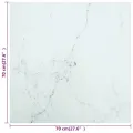 Dessus de table blanc 70x70 cm 6 mm verre trempé design marbre