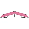 Chaise longue pliable acier rose