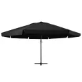 Parasol de jardin avec mât en aluminium 500 cm noir
