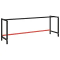 Cadre de banc de travail Noir et rouge mat 220x57x79 cm Métal
