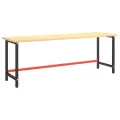 Cadre de banc de travail Noir et rouge mat 220x57x79 cm Métal