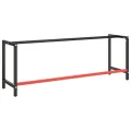 Cadre de banc de travail Noir et rouge mat 220x57x79 cm Métal