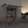Auvent automatique avec capteur de vent et LED 500x300 cm Crème