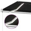 Auvent automatique et capteur de vent/LED 500x300 cm Anthracite